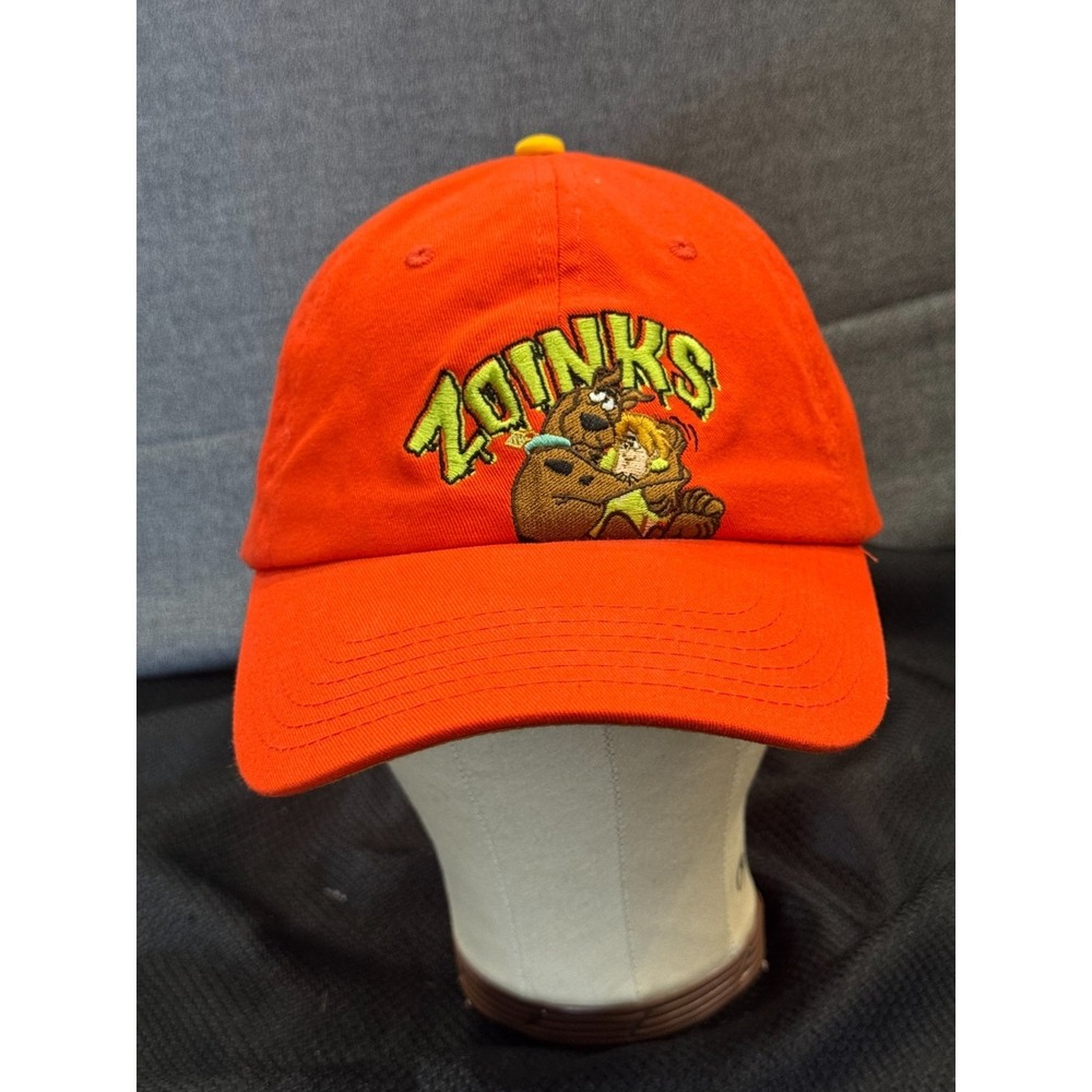 Scooby-Doo Hat Cap Strap Back Orange Zoinks Embroidered Cartoon Mens H3 Headwear